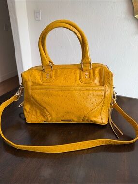Rebecca Minkoff Mustard Yellow Ostrich leather Satchel